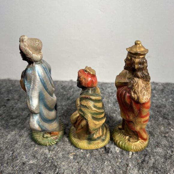 Vintage Early Italy 3 Wise Men Nativity  Gold Frankincense Myrrh Christmas - Picture 7 of 12